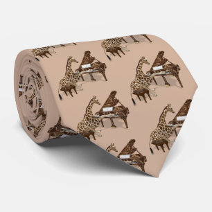 Musical Giraffe Playing Piano Tie