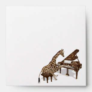 Musical Giraffe Plays Grand Piano Envelope