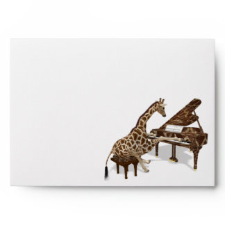 Musical Giraffe Plays Grand Piano Envelope