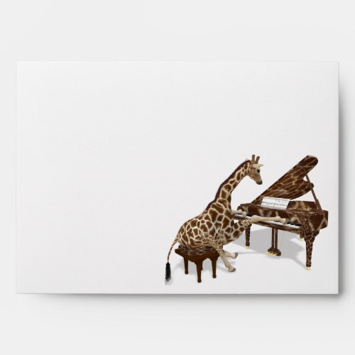 Musical Giraffe Plays Grand Piano Envelope