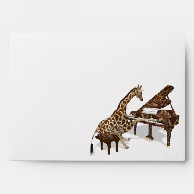 Musical Giraffe Plays Grand Piano Envelope (Front)