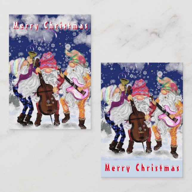 Musical Gnomes Christmas Card (Front/Back)