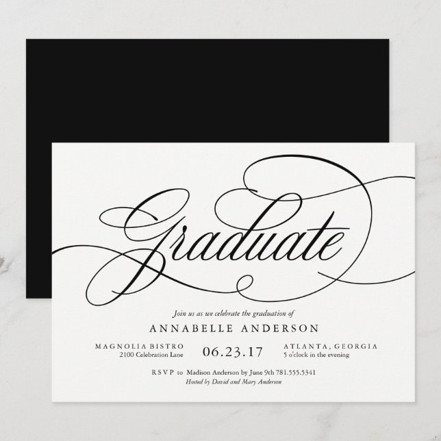 Musical Graduation Party Invitation (Front/Back)
