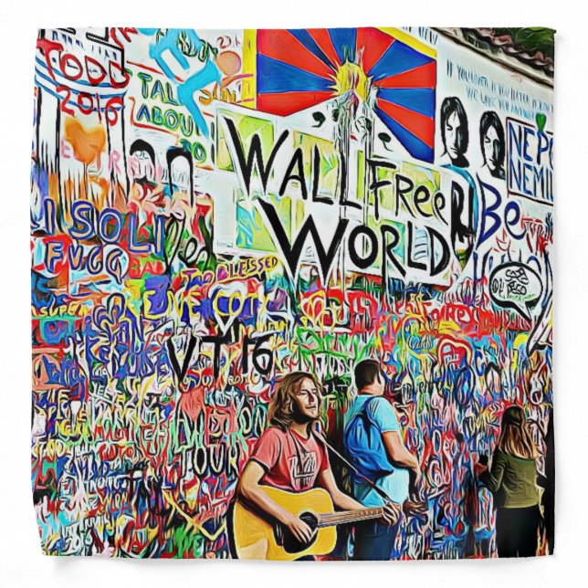 Musical Graffiti Art Wall Mural Bandanna (Front)