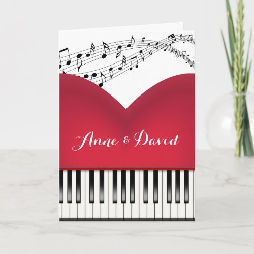 Musical Grand Piano Heart For Anniversary Card
