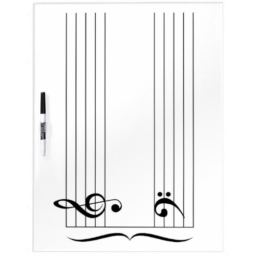 Musical Grand Staff Stave System Blank Empty Dry Erase Board