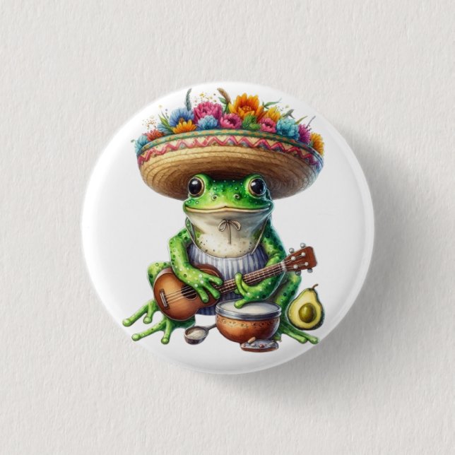 Musical Green Frog Button (Front)