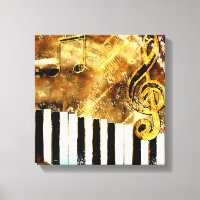 Musical Grunge Wrapped Canvas