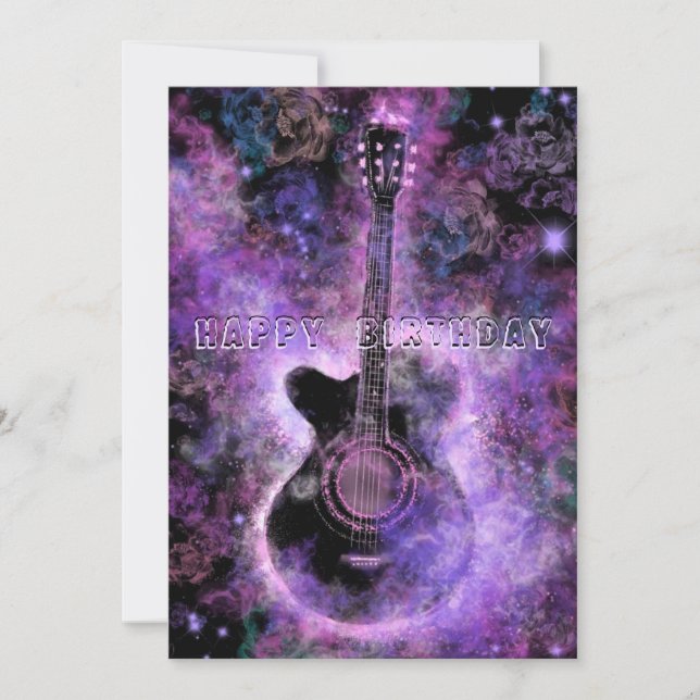 Musical Guitar Birthday Card (Front)
