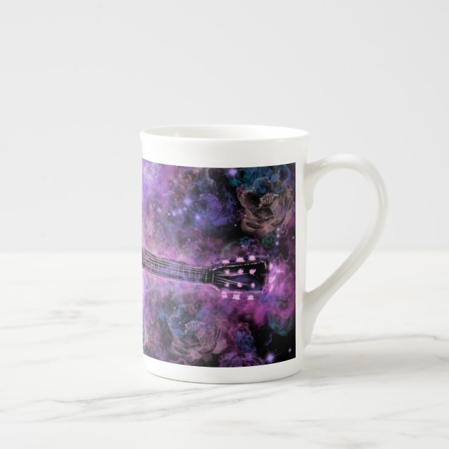 Musical Guitar Bone China Mug (Right)