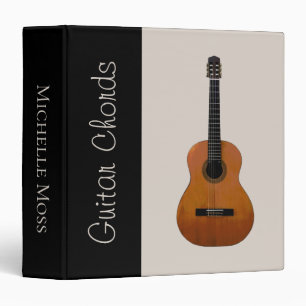 Musical Guitar Chords Personalized 3 Ring Binder