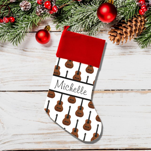 Musical Guitar Cute Custom Christmas Stocking (Creator Uploaded)