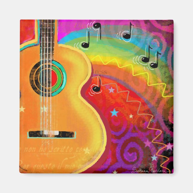 Musical Guitar fantasy Magnet (Front)