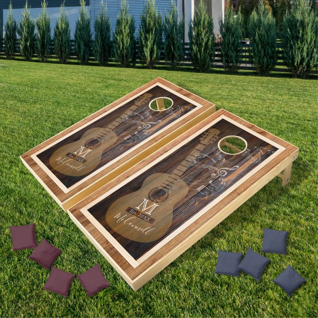  Musical Guitar Monogram Cornhole Set (Creator Uploaded)
