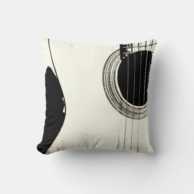 Musical Guitar Throw Pillow (Front)