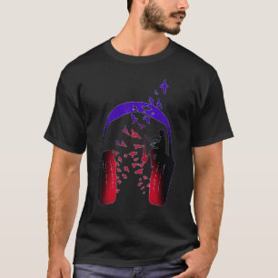 Musical Harpist Orchestra Retro Headphones Playing T-Shirt