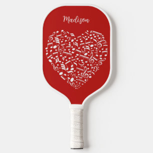 Musical Heart custom name & color Pickleball Paddle