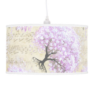 Musical Heart Leaf Lavender Tree Vintage Wedding Ceiling Lamp