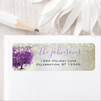 Musical Heart Leafed Tree Plum Return Address Labe Label