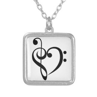 Musical Heart Silver Plated Necklace
