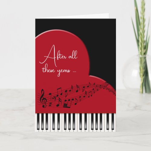 Musical Heart with Piano Keys Anniversary Card