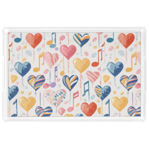 Musical hearts serving trays