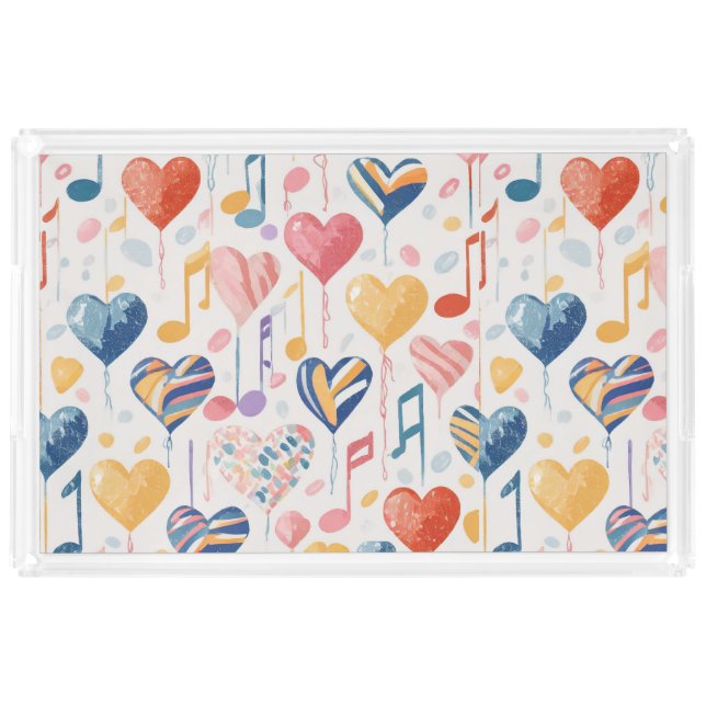 Musical hearts serving trays (Front)