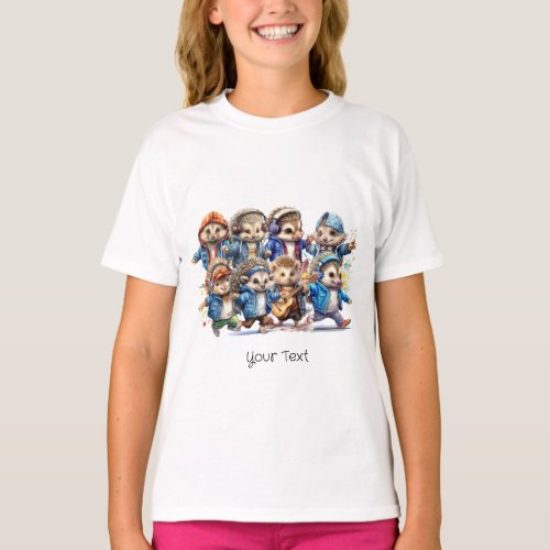 Musical Hedgehog Band Girl T_Shirt