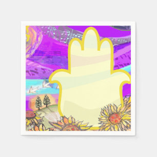 Musical Hemsa Bar Bat Mitzvah Table Seating Number Napkins