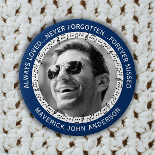 Musical In Loving Memory Photo Memorial Button