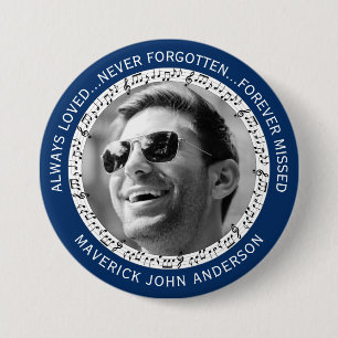 Musical In Loving Memory   Photo Memorial Button