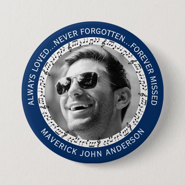Musical In Loving Memory | Photo Memorial Button (Front)