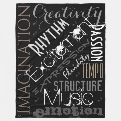 Musical Inspiration, Black,White Blanket Collage