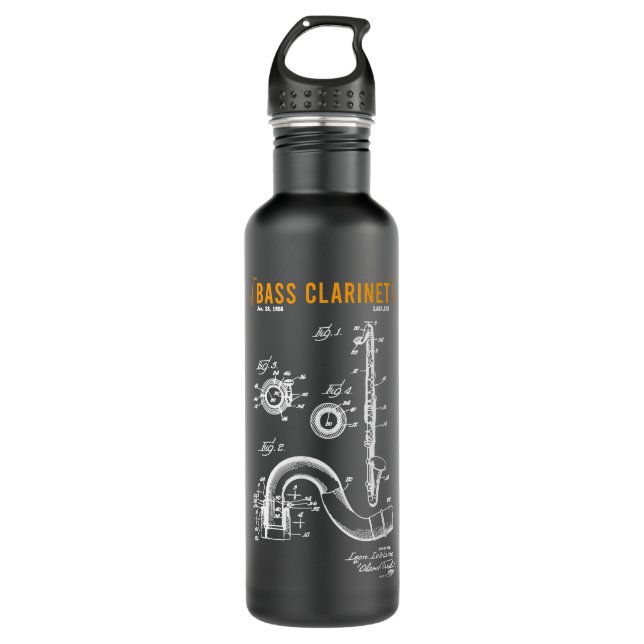 Musical Instrument Bass Clarinet Woodwind for Musi Stainless Steel Water Bottle (Front)