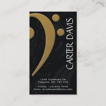 Musical Instrument - Bass Clef Business Card by fireflidesigns at Zazzle