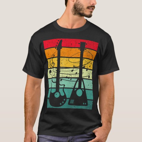 Musical Instrument Bass Guitar Player Retro Bass T_Shirt