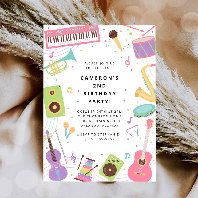 Musical Instrument Birthday Party  Invitation (Creator Uploaded)