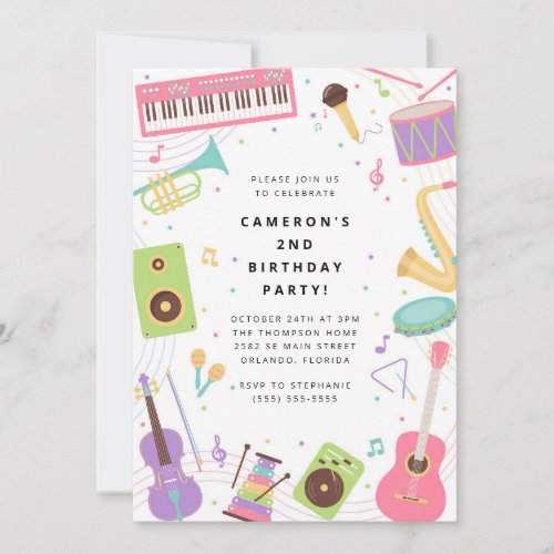 Musical Instrument Birthday Party 