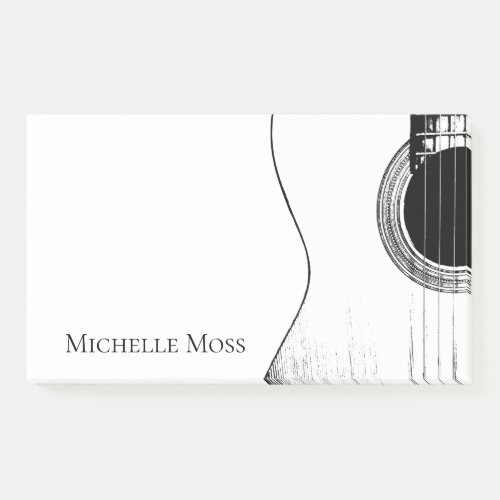 Musical Instrument Black White Guitar Post_it Notes