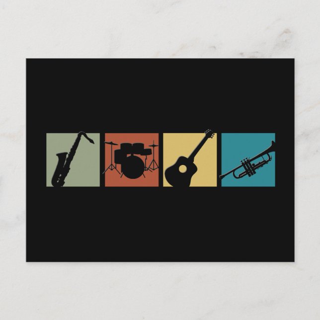 Musical Instrument collage Postcard (Front)