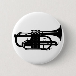 Musical instrument cornet - Musicians Pinback Button