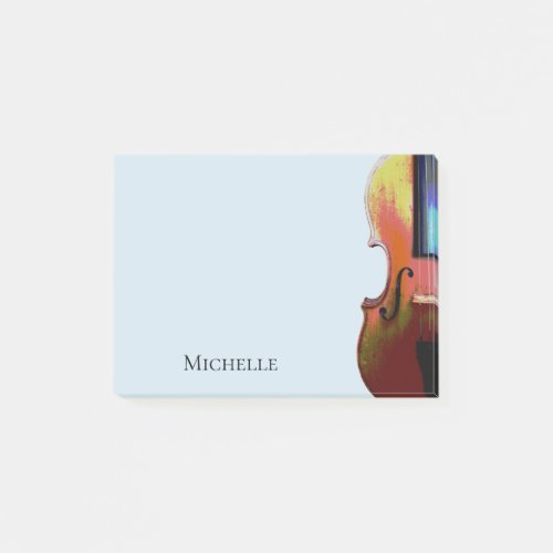 Musical Instrument Cute Violin Blue Post_it Notes