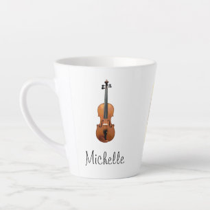 Musical Instrument Cute Violin Latte Mug