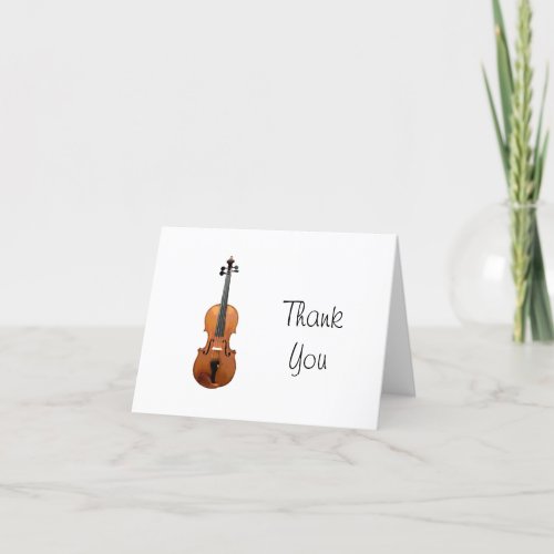 Musical Instrument Cute Violin  Thank You Card