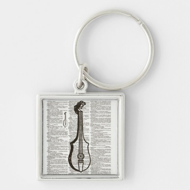 Musical Instrument Dictionary Art Keychain (Front)