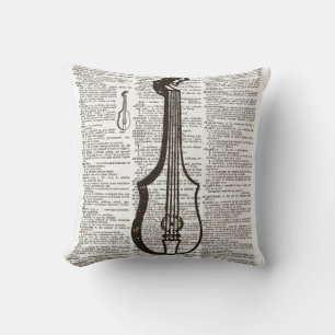 Musical Instrument Dictionary Art Throw Pillow