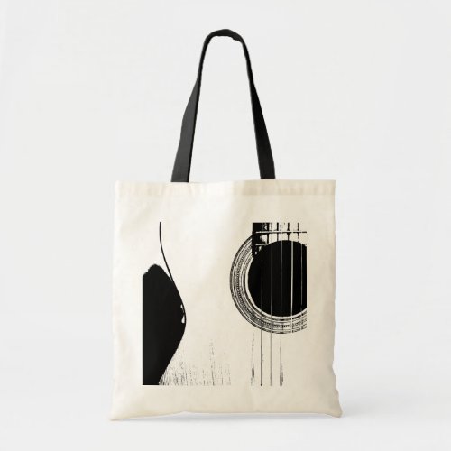 Musical Instrument Guitar Black White  Tote Bag