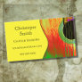 Musical Instrument Guitar Lessons Yellow Red Business Card