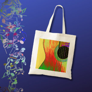 Musical Instrument Guitar Musician Colorful  Tote Bag
