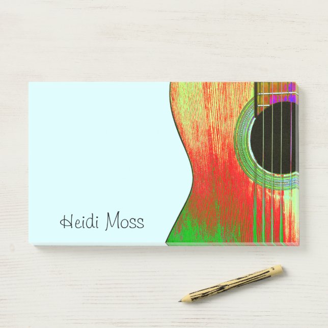Musical Instrument Guitar Teacher Colorful  Post-it Notes (On Desk)